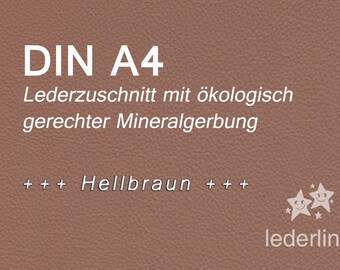 Lederzuschnitt Hellbraun A4 Puschenleder Ökoleder Leder