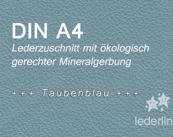 Puschenleder Taubenblau A4 Lederzuschnitt Leder