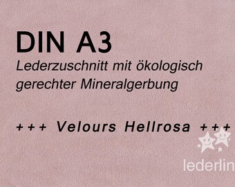 Lederzuschnitt Velours Hellrosa A3