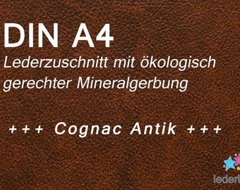 Lederzuschnitt Puschenleder Cognac Antik A4