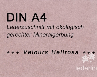 Lederzuschnitt Velours Hellrosa A4