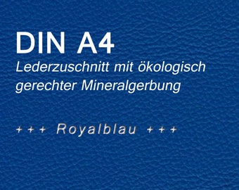 Lederzuschnitt Royalblau A4 Puschenleder Ökoleder Leder