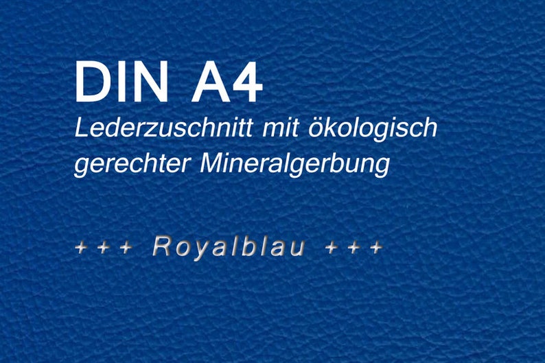 Lederzuschnitt Royalblau A4 Puschenleder Ökoleder Leder Bild 1