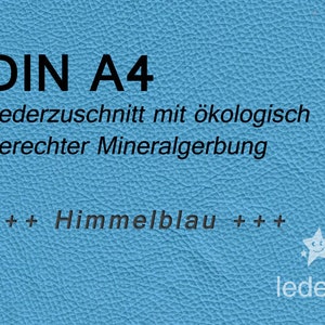 Slipper leather sky blue A4 leather cut leather