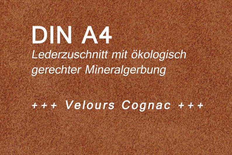 Lederzuschnitt Velours Cognac A4 Bild 1