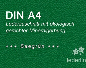 Puschenleder Seegrün A4 Lederzuschnitt Leder