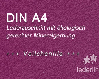 Lederzuschnitt Veilchenlila A4 Leder Ökoleder Puschenleder