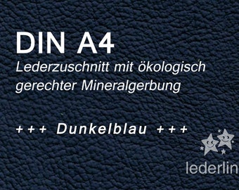 Lederzuschnitt Dunkelblau A4 Puschenleder Leder