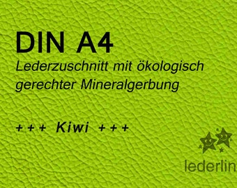 Lederzuschnitt Kiwi A4 Puschenleder Leder