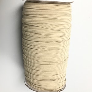 Gummiband 6mm, Beige 5m