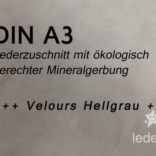 Lederzuschnitt Velours Hellgrau A3