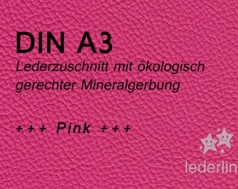 Puschenleder Pink A3 Lederzuschnitt Leder