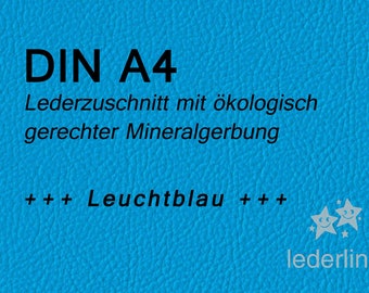 Lederzuschnitt Puschenleder Leuchtblau A4