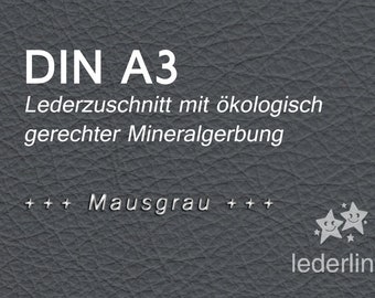 Lederzuschnitt Mausgrau A3