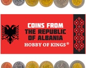 Set of 6 Coins from Albania. 1, 5, 10, 20, 50, 100 Leke. Old Collectible Albanian Money, Currency Since 1995
