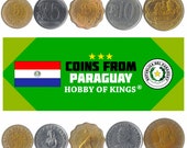 5 Different Coins from Paraguay. South American Money. Old Collectible Guarani Currency 5 Centimos to 100 Guaranies