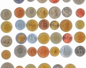 Coins from 20, 30, 40 Different Exotic countries. South, Centra, North Americas, Asia, Australia, Africa, Middle East, Caribbean