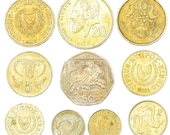Lot of 10 Mixed CYPRUS COINS 1 - 50 CENTS Cypriot coins set 1963-2007