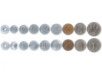 1 2 5 10 20 50 Koruna Czech 2018 Full coin Set New Republic UNC
