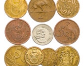 Lot of 10 South African Coins from Africa (RSA) Cents. Mixed Bulk Old Coins