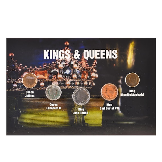 Kings & Queens | 5 Coin Set | Juliana | Elizabeth II | Juan Carlos I | Carl Gustaf XVI | Bhumibol Adulyadej
