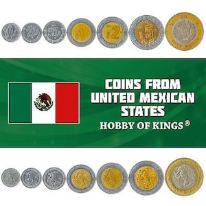 Mexican 7 Coin Set 10 20 50 Centavos 1 2 5 10 Pesos | Golden Eagle | 1996 - 2021