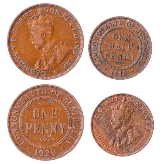 Australian 2 Coin Set 1/2 1 Penny | George V | 1911 - 1936