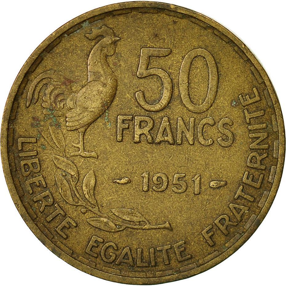 フランス硬貨 50フラン | フランス | 1950 - 1958 - Etsy 日本