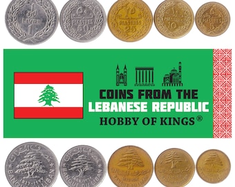 Lebanese Coin Set: 5-1 Līrah, Cedar Tree, 1968-1986