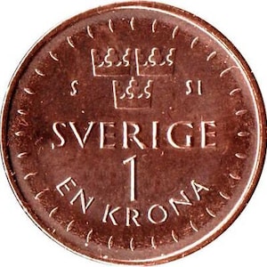 Swedish Coin 1 Krona | King Carl XVI Gustaf | Crown | Sweden | 2016