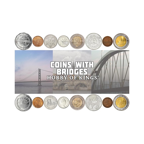 Bridge Coin Set: World Architecture Collection, Gift for Engineers