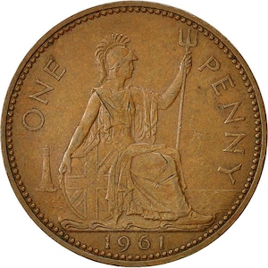1967 one penny coin - Etsy 日本