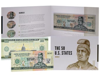 USA 100 Dollar Note | Hawaii Commemorative Souvenir | Kamehameha I