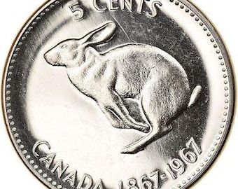 カナダ硬貨 カナダ 5セント | エリザベス2世 | ウサギ | 1967年 - Etsy