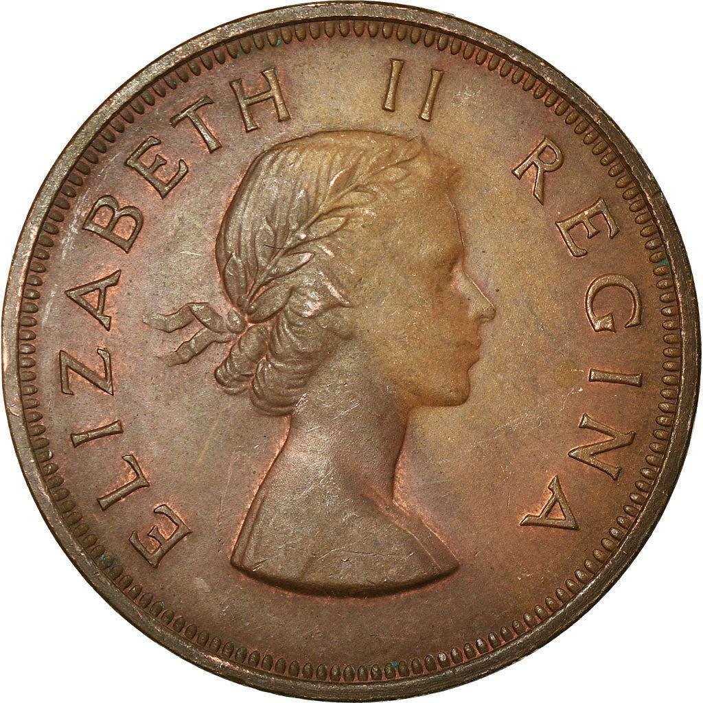 南アフリカ 1ペニー硬貨 | エリザベス2世初代肖像 | KM46 | 1953