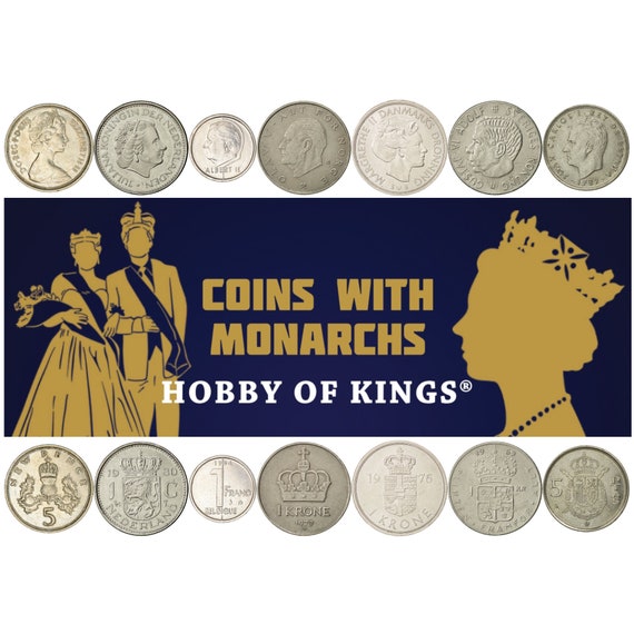 7 Coin Collection | Monarchs of Europe | Kingdoms | Kings | Queens | Crown | Realm | Kingship | Aristocracy | Nobility | Queenship