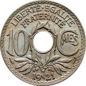 Moneda francesa 10 céntimos / Francia / 1917 - 1938