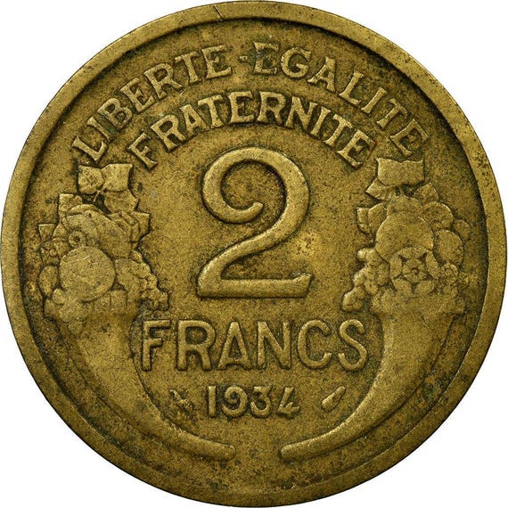 フランス硬貨 2フラン | フランス | 1931 - 1941 - Etsy 日本
