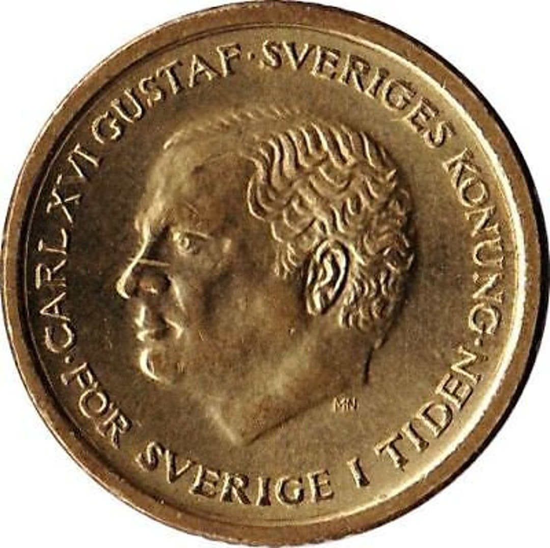 スウェーデン 2クローナ銀貨☆1921年／未使用／グスタフ5世