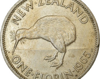 ニュージーランドコイン 1フローリン | エリザベス2世女王 | キウイ鳥