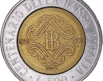 イタリア硬貨 500リラ イタリア銀行創立100周年記念 | 女性の頭部