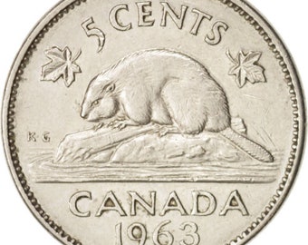 カナダ硬貨 カナダ 5セント | エリザベス2世 | ビーバー | 1963 - 1964