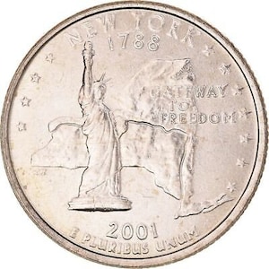 United States | 1/4 Dollar Coin | New York | George Washington | 2001