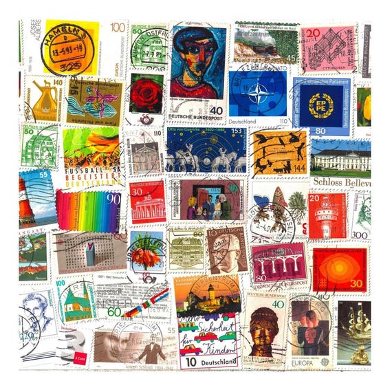 German Postage Stamps: Randomly Picked Philately Collection
