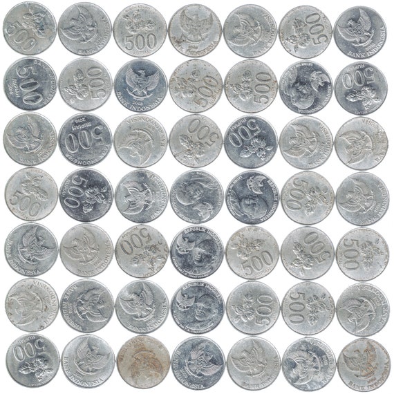 Coins from Indonesia: 500 Rupiah. Wholesale coin lots (3oz, 1lb, 100 coins)