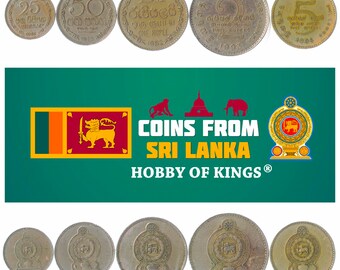 5 Different Coins From SRI LANKA. Old Collectible Money From