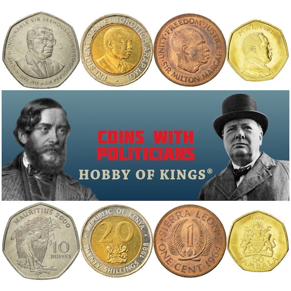 4 Coin Collection | Politicians of Africa | President | Minister | Chairman | Statesman | Governor | Leader | Government | Head Of State