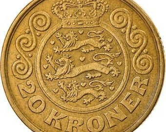 デンマーク硬貨 20クローネ 50枚 約27mm デンマーク硬貨 20クローネ 50枚 約27mm
