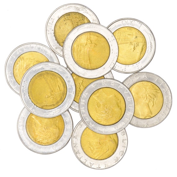 5 500 LIRE 200 20 100 50 SET OF 7 COINS FROM ITALY 10 1951-2001
