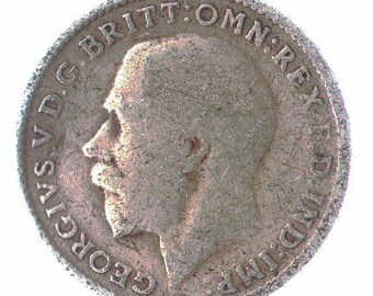 イギリス 3 ペンス銀貨 - 戴冠していないジョージ 5 世 1911-1927 年